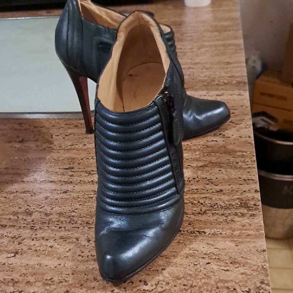 Teal Christian Louboutin  Leather Ankle Boots - Picture 11 of 15